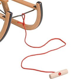 ScSPORTS 50W0020 Sledge Tow Rope with Wooden Grip Red