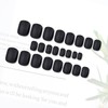CHAONENG 24pc Black Matte Press-on Nails Kit with Glue, Tabs,