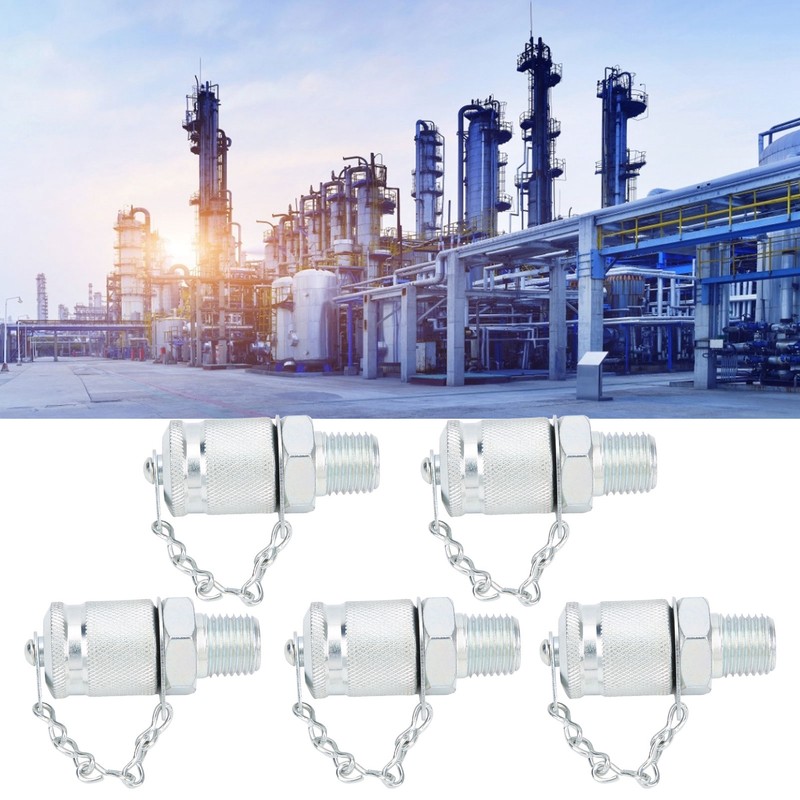 5Pcs Hydraulic Testing Adapter Thread Test Coupling Connectors Pressure Measuring