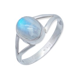 Ring 925 Silver Stone Gemstone Genuine Silver Women's Sterling Silver Gift (MRG-092), Silver Gemstone Silver rainbow moonstone gemstone, Moonstone