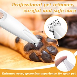 Palksky Saffory Dog Paw Trimmer, 18mm Blade Waterproof Pet Micro Precision Trimmer with Led Display, Electric Dog Clippers for Grooming, Rechargeable Hair Shaver for Paws, Ears, Face, Rump and Eyes