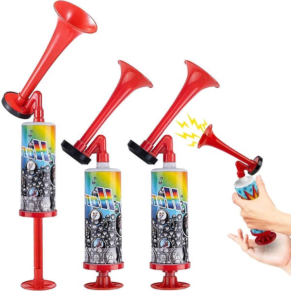 Tianher Air Horn,3 Stück Luftdruck-Fanfare Manuelle Trompete Handheld Air Pumpe