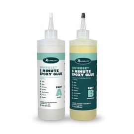 Alumilite Enviroset 5 Minute Epoxy Glue 32 Oz (16 Oz Part A + 16 Oz Part B) Waterproof, Heat, Chemical Resistant Versatile Fast Setting Adhesive, Wood, Glass, Metal, Ceramic, Concrete Repairs