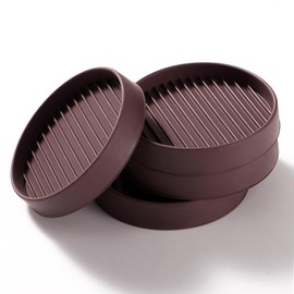 VooGenzek 4 Pieces 7.6 cm Round Non-Slip Furniture Coasters, Rubber Furniture Coasters, Hardwood Floors for Bed, Cabinet, Sofa, Chair, Table, Piano, Brown