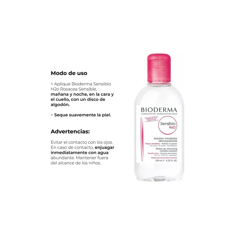 Agua Micelar Bioderma Sensibio H2o Rosacea Sensible 250ml