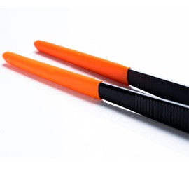 XYZReptiles Snake Feeding Tongs Stainless Steel Reptile Feeding Tongs With PVC Safety Tip (8 inch, Black)