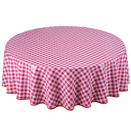 Oilcloth Tablecloth Washable Round 140 cm Red