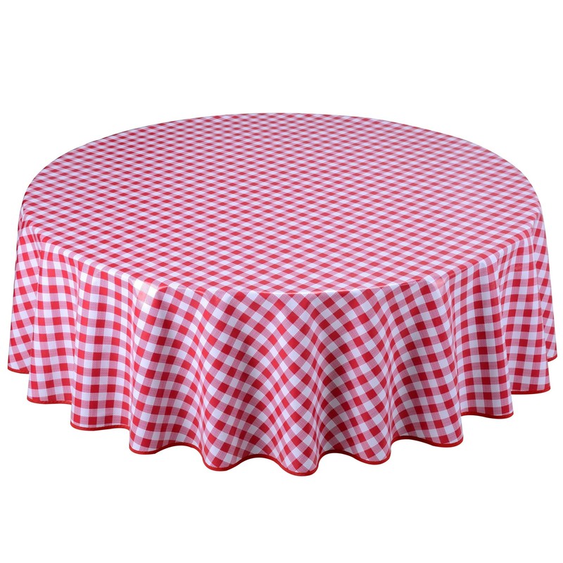 Oilcloth Tablecloth Washable Round 140 cm Red