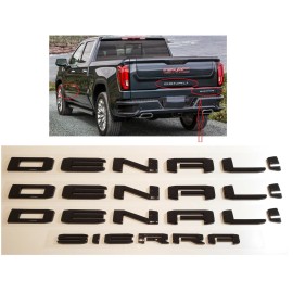 GMC 4pc set Gloss Black Door/Rear DENALI Sierra Emblem GMC Sierra 1500 2500hd 3500hd