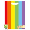 RAINBOW PARTY GOODIE RECYCLABLE BAGS - LOOT TREAT PLASTIC CELLO