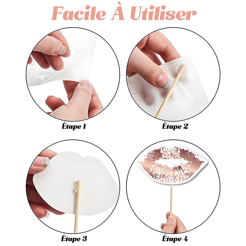 VEGCOO 14 Pz Accessori EVJF, Accessori per Photomaton di Nozze,