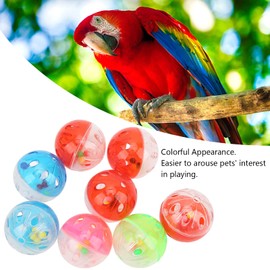 Bird Jingle Balls, Assorted Color Toy Ball Small Holes for Conures to chew for Training