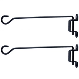 MENG ZHI AO 2 PCS 16 Inch Black Swivel Plant Hangers Bracket Heay Duty Iron Hanging Bracket Outdoor Plant Hanging Hook for Bird Feeder Pots Wind Chimes Etc