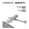 Screws and Wall Plugs Set(10pcs Screws and 10pcs Wall Plugs),Zinc
