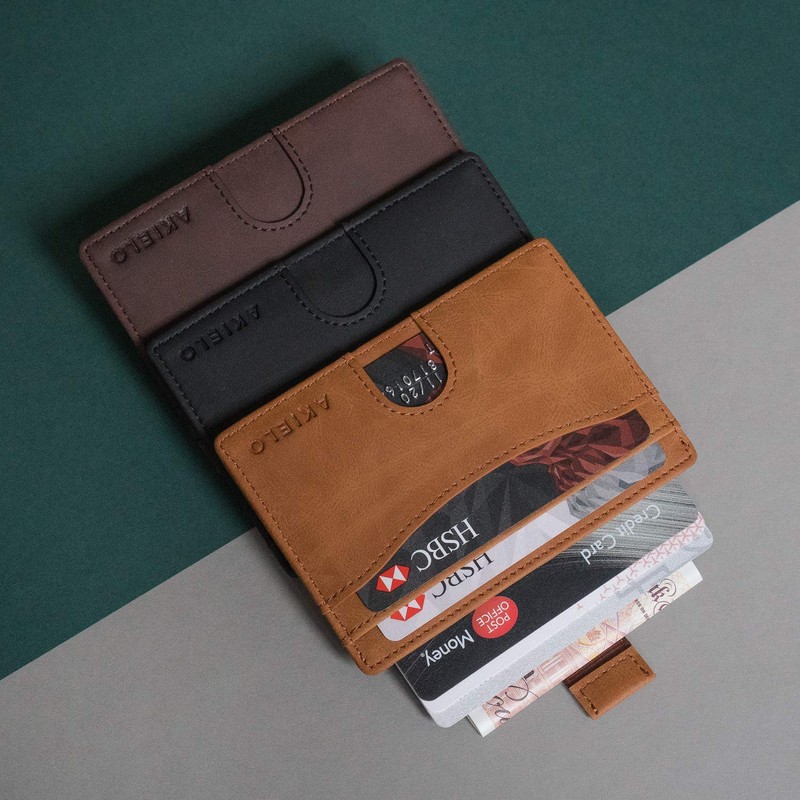 AKIELO Kartenetui mit RFID Schutz und Geschenkbox – Minimalistisch Herren