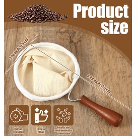 1 Pack Coffee Sock Filter, Colador De Cafe Reusable Cotton
