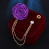 HOOLRZI Lapel Pin Bridegroom Wedding Brooches Cloth Art Hand-made Rose