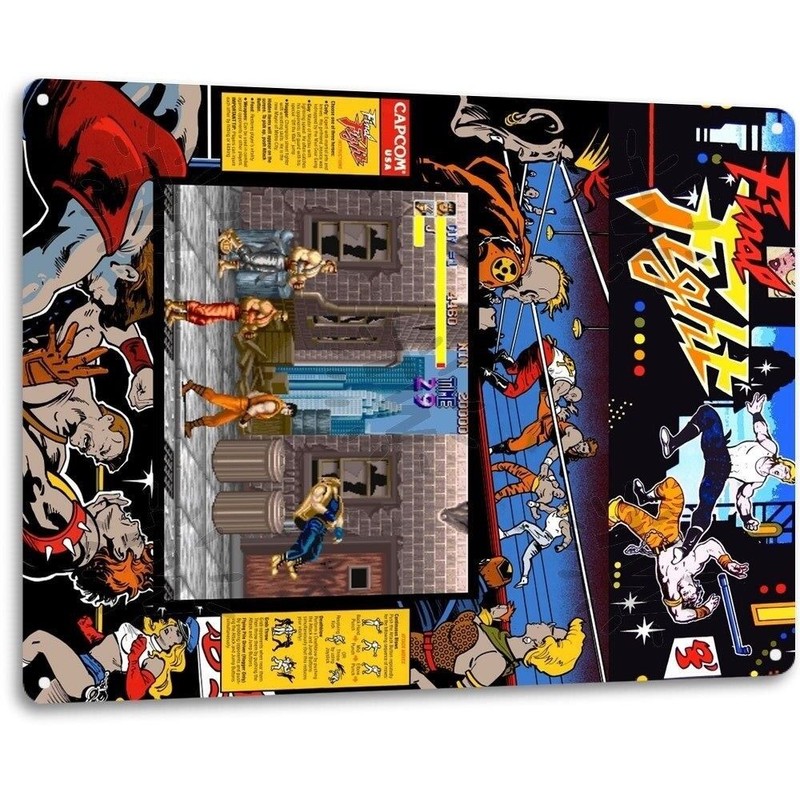 Final Fight Classic Capcom Arcade Marquee Game Room Wall Decor
