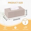 Square Linen Tissue Box Cover, 2 Pack Rectangular Tissue Box