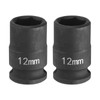 sourcing map 2pcs Deep Impact Socket 3/8" Square Drive by