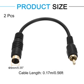 QUARKZMAN 2 Pack S-Video Cable 0.17m 4 Pin S-Video Male to RCA Male Composite Adapter Converter for TV Receiver Monitor