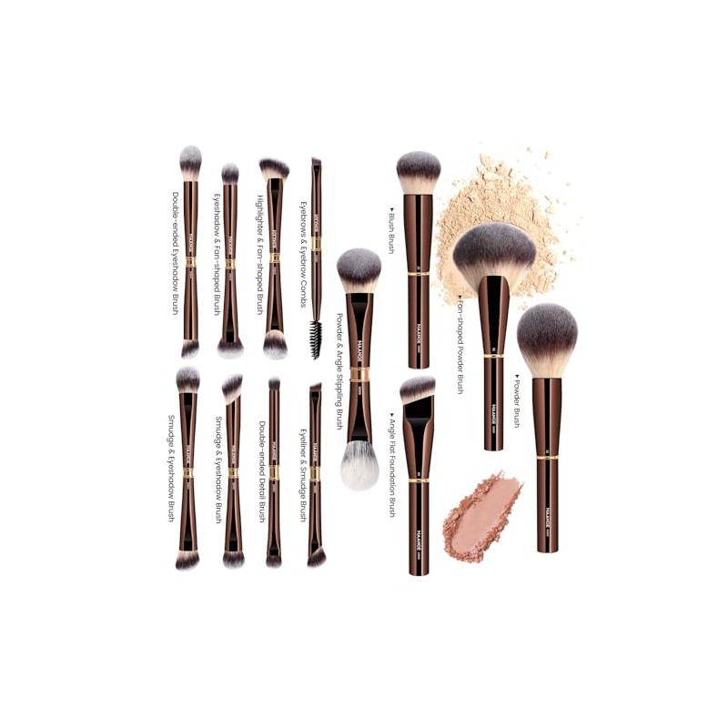 MAANGE Set de Brochas de Maquillaje Profesional con Estuche 13PCS
