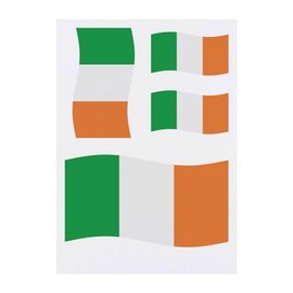 Azeeda 4 x 'Irische Flagge schwenken' Temporäre Tattoos - Wasserfest, Hautfreundlich & Ungiftig · Transfers in Verschiedenen Größen (TO00068376)