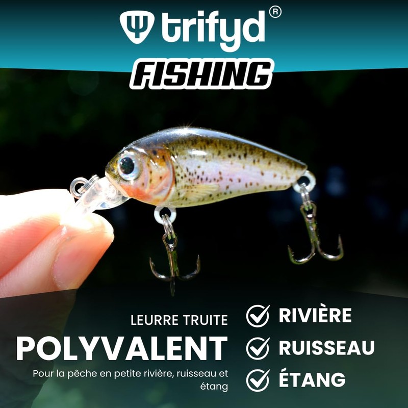 trifyd ® Trout Cranckbait 4cm, Pack of 5 fishing lures