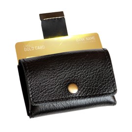 Kyogoku Koubou Men's Wallet, Coin Purse, Mini Wallet, Magazine Publishing / Pull String Is A Habit Of Drawing, Small Wallet, Present, Gift, Father's Day, Genuine Leather 5, Black