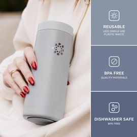 Lifefactory 16-Ounce Stainless Steel Vacuum-Insulated Tumbler, Stone Gray