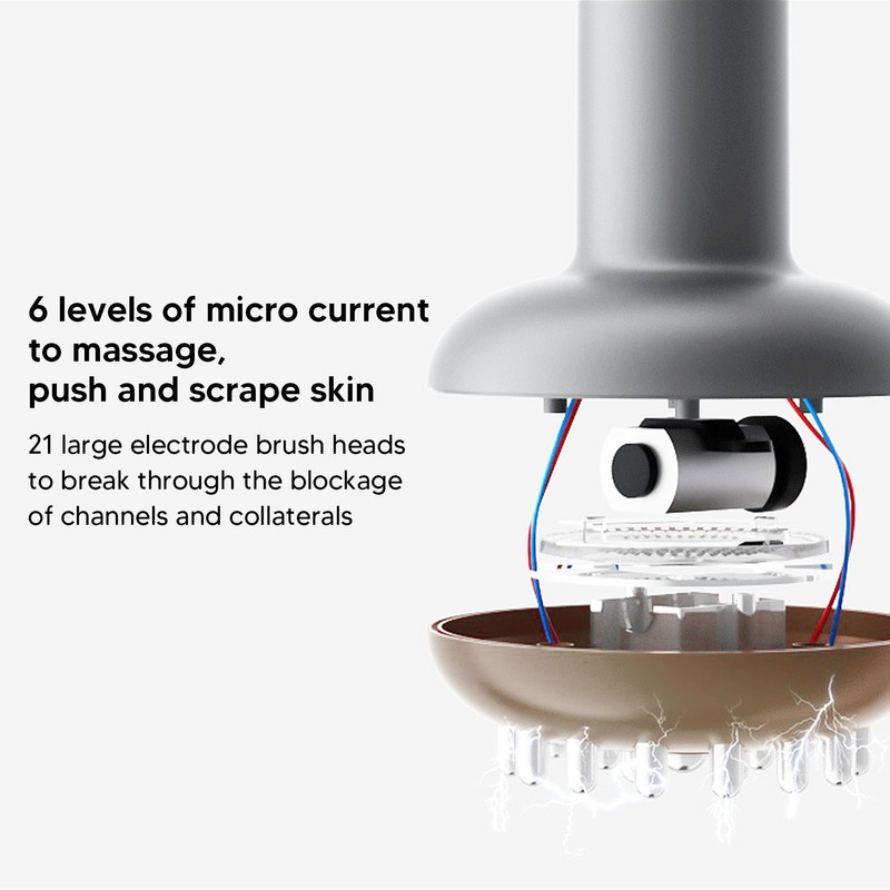 Electric Meridian Brush 6 Gears Hot Compress Microcurrent Vibration Massage