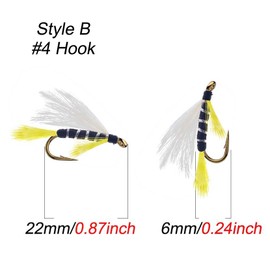 Qievcrme 10 moscas de pesca con mosca para trucha, lubina y salmón, surtido de moscas húmedas (estilo B)