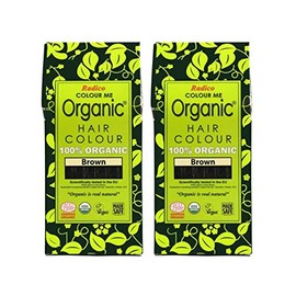 Radico Braun Pack of 2 Colour Me Organic Plant Hair Colour (Organic, Vegan, Natural Cosmetics) Brown x 2