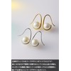 VIRINA Women's Earrings, Pearl, Large, Simple, Binaural Set, Hypoallergenic, Titanium