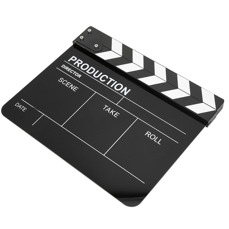 30x25CM Acrylic Clapperboard Director Professional Movie Film Action Clap Photography
