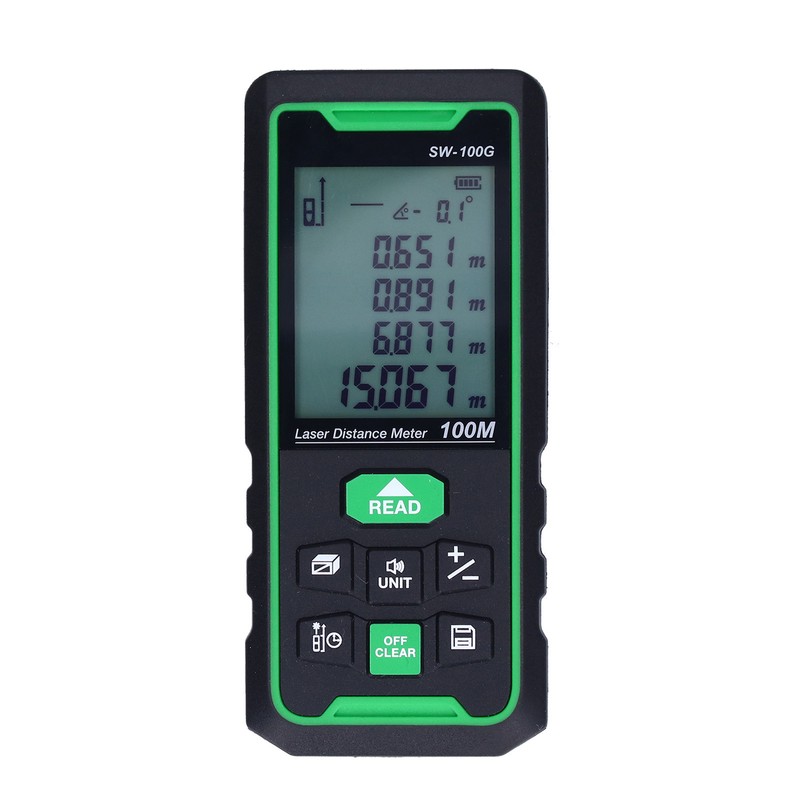 SW‑100G Green Light Rangefinder Handheld Universal Distance Meter for Indoor