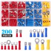 Voyzdx Kit de Terminales Eléctricos 200PCS Aislados, Doble Macho/Hembra Crimp