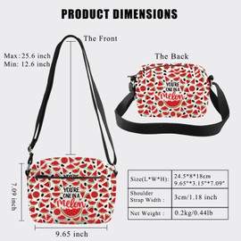 PLITI Wassermelonen-Liebesgeschenk, You Are One In A Melone, Wassermelonen-Thema, Geschenk für Obstliebhaber, Crossbody-Tasche, Sommer-Geschenk, One in Melon Cbu, 24.5*8*18 cm