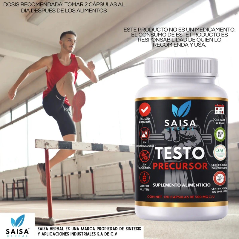 Precursor Testosterona 120 Cáps Saisa Herbal Suplemento Natural Apoyo Muscular