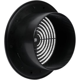 Vent Systems 5'' Inch - Black - Plastic - Dismantable Ceiling Grille - Round Air Vent Louver - Grill Cover - Nylon Screen - HVAC Vents for Bathroom, Home Office, Kitchen