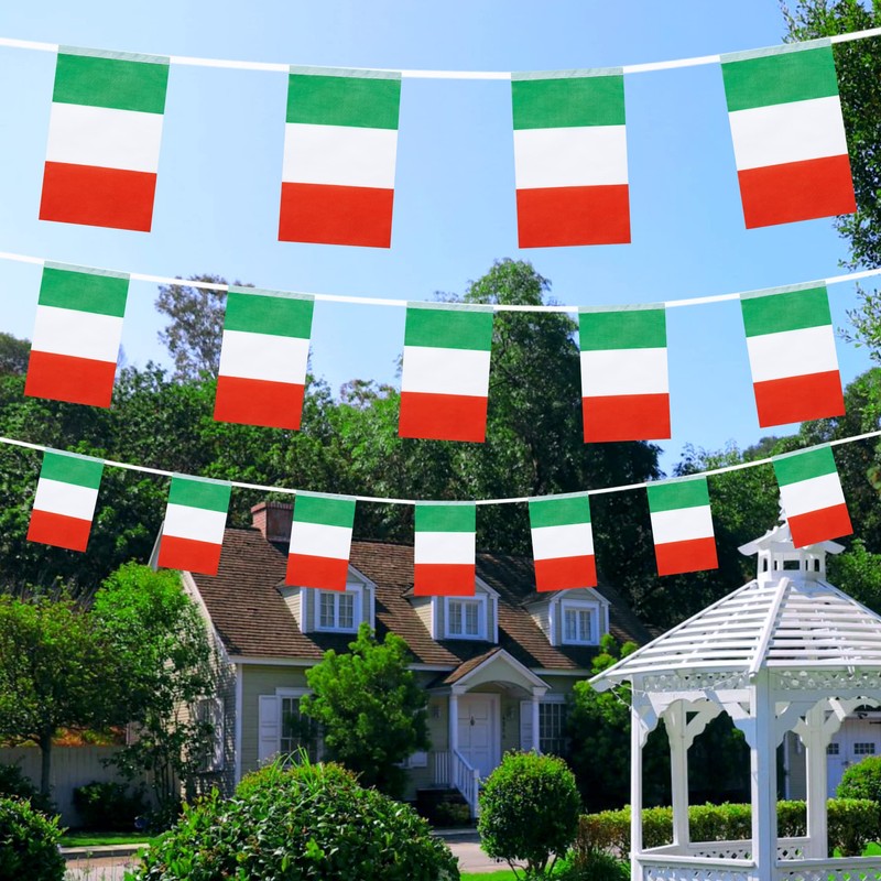 WXTWK Italy Flags Italian Small Mini Pennant String Banner Flag