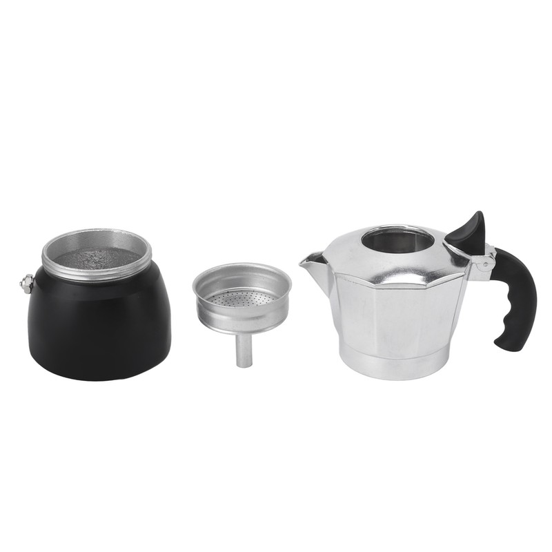 Moka Pot with Double Valve 150ML octagonal Aluminum Moka Stovetop