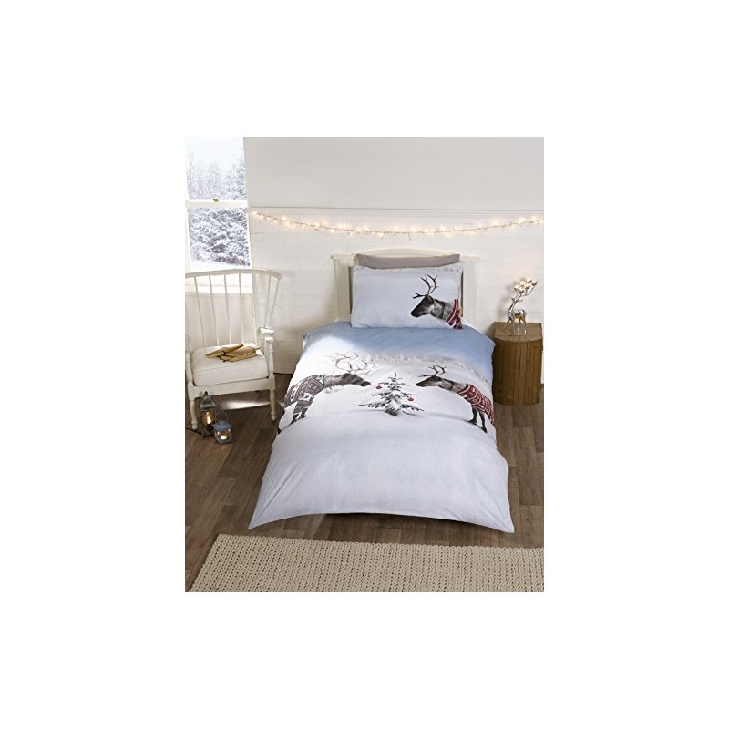 Reindeer Christmas Novelty Xmas Quilt Duvet Cover and Pillowcase Bedding