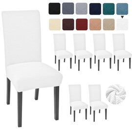 Aertiavty Chair Covers for Dining Room Set of 6 Kitchen Chair Covers, Dining Room Chair Covers Chair Slipcover Parsons Chair Covers, White