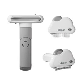 BABEYER 3-in-1 Cat & Dog Grooming Brush Rotatable, Dog Brush for Shedding, Stainless Steel Metal Undercoat Comb & Grooming Comb Removes Static and Reduces Shedding, White - Medium size