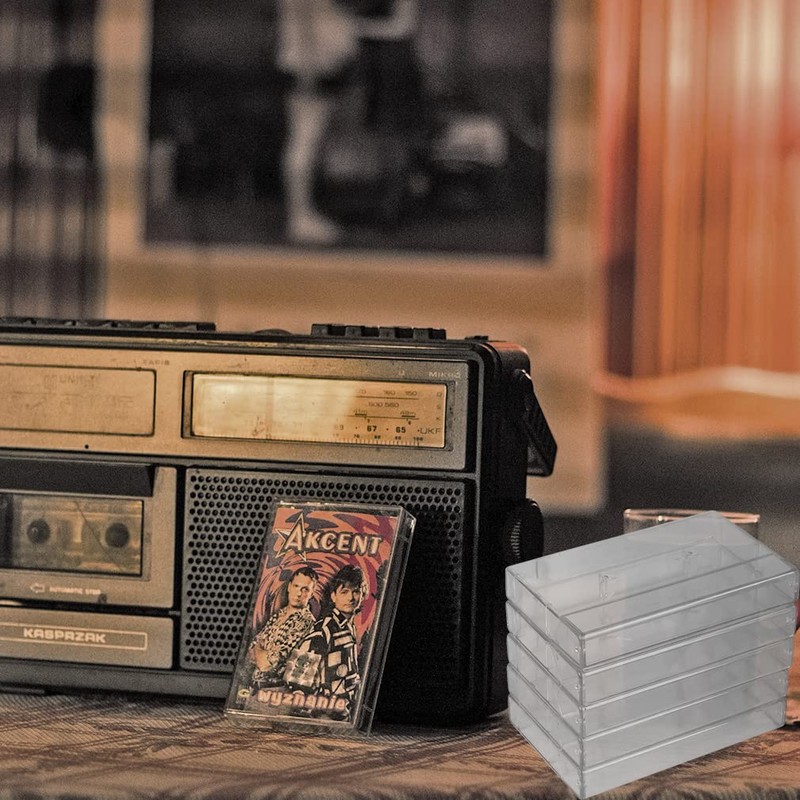 Evelots 50 Pack Cassette Tape Cases-Clear Plastic Storage-Audio-No Scratch/Dirt