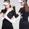 Golf Outdoor UV Protection Cooling Arm Sleeves with Finger Hole Hand Cover Seamless Cool White