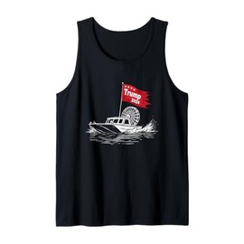 Airboat Captain Trump Supporter Flag Swamp Boat Patriotic Tank Top
