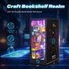 FUNPOLA 3D Wood Puzzle Book Nook Kit, Futuristic Miniature Bookshelf