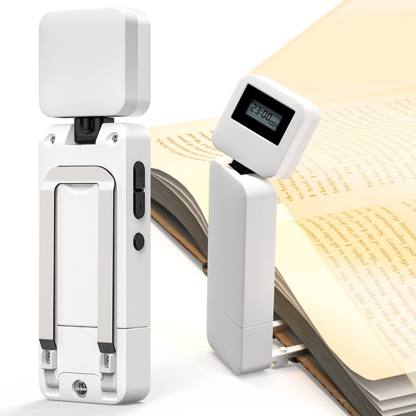 Grarg Reading Light, Clip Book Light, USB Rechargeable, Cordless, 3-Level Dimmer, Toning, Eye Friendly